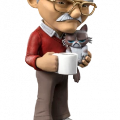 Neu 🌟 Iron Studios Marvel Comics: Stan Lee With Grumpy Cat - Mini Co. Figur 💯