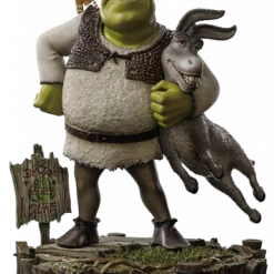 Brandneu 🛒 Iron Studios Shrek: Shrek, Donkey And The Gingerbread Man - Deluxe Art Scale Statue 🎁